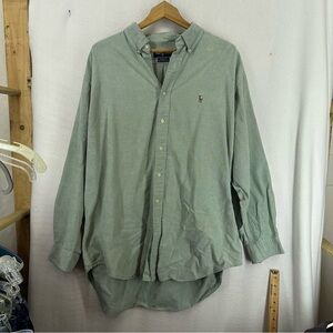 Ralph Lauren Yarthmouth Button Down Shirt Mens 17 1/2 Green